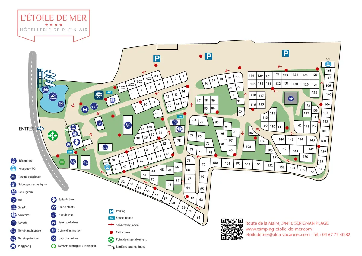 Plan du camping Camping L'Etoile de Mer