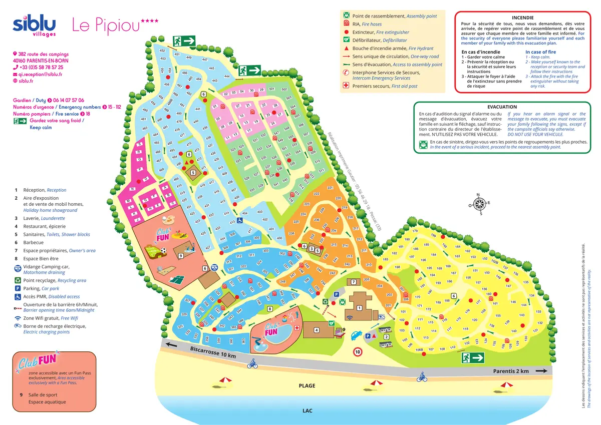 Plan du camping Camping Le Pipiou