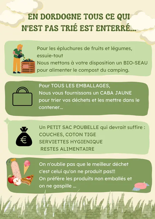 Des repas sur place au fil du séjour