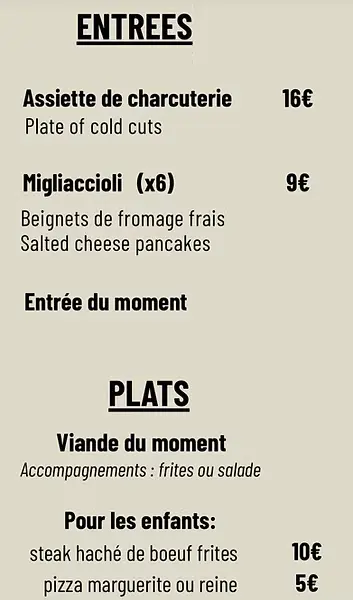 Bar et restauration sur place
