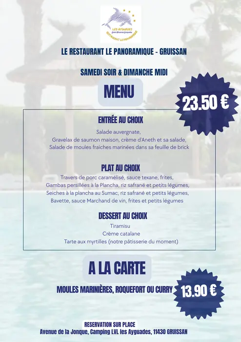 Des repas sur place à tout moment